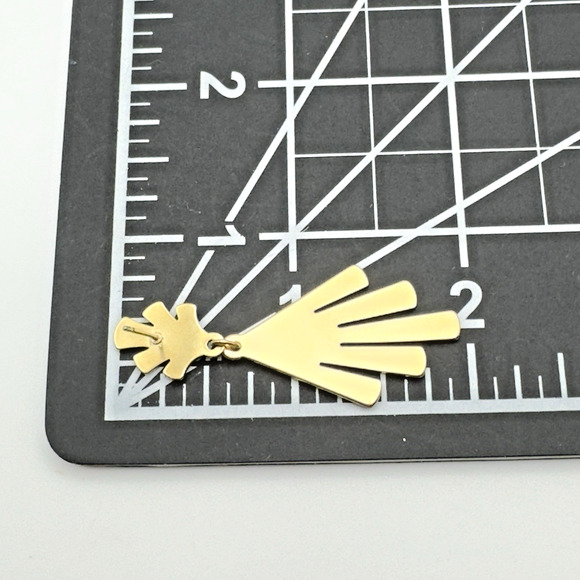 Vintage 80s Avon Earrings Dangle Pierced Gold Tone 2" - Picture 5 of 5